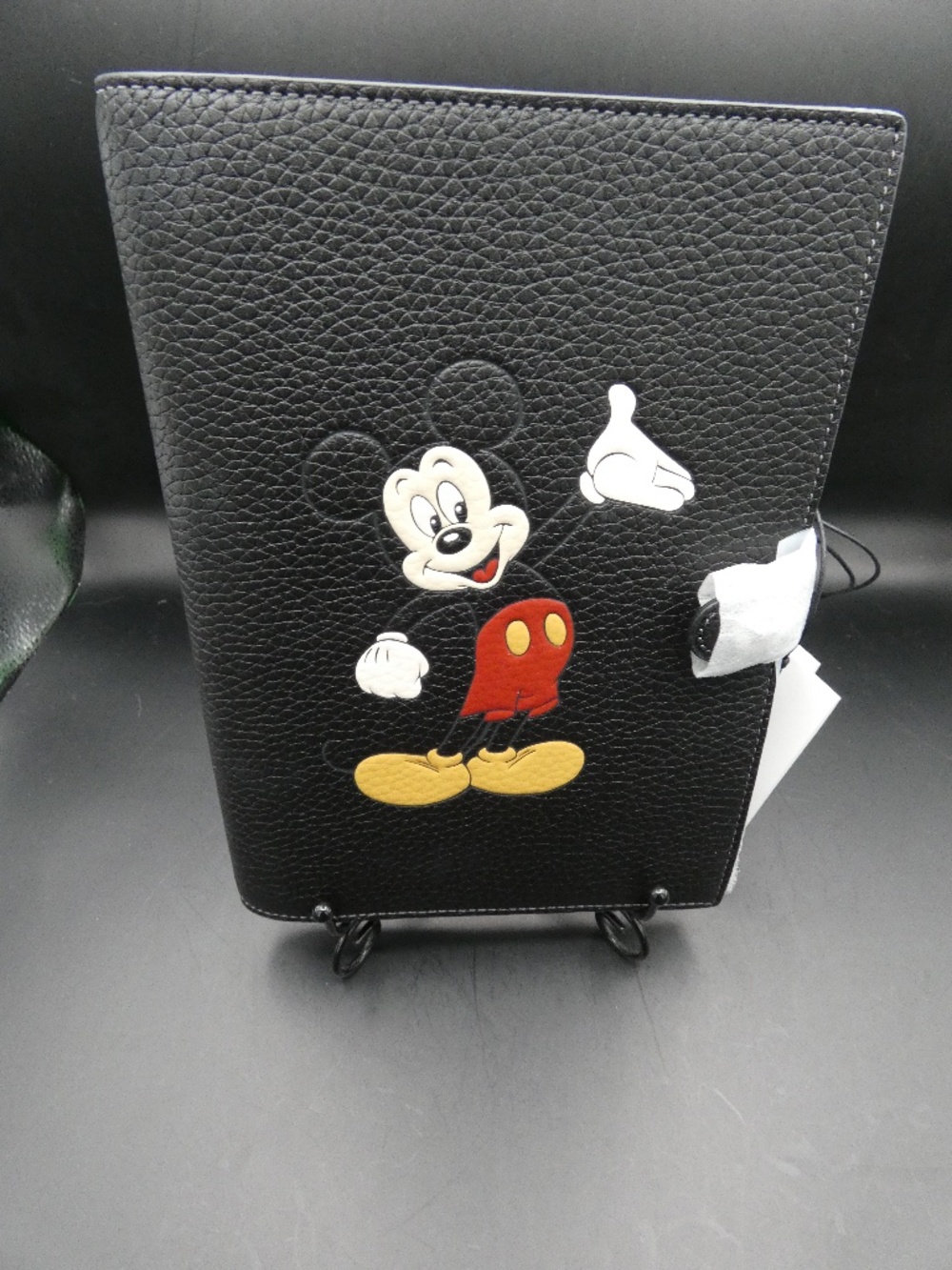 Coach  Disney X Mickey Mouse Pebbled Leather Journal Cover - Black